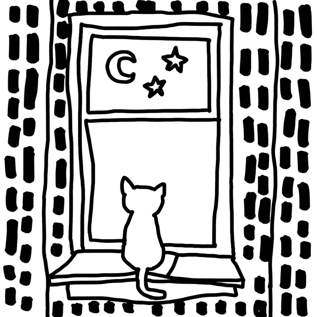 Original sketch for Cat Logo Transformation