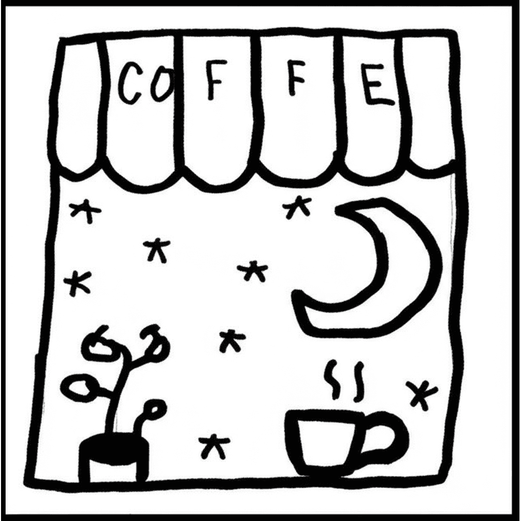 Original sketch for Coffee Brand Evolution