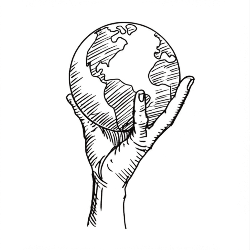 Original sketch for Hand Logo Evolution