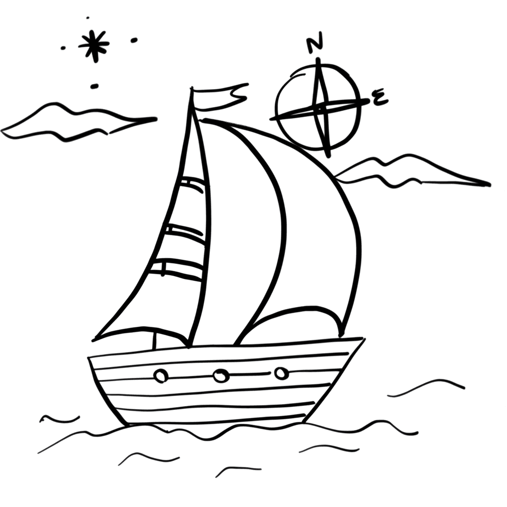 Original sketch for Ship Logo Transformation